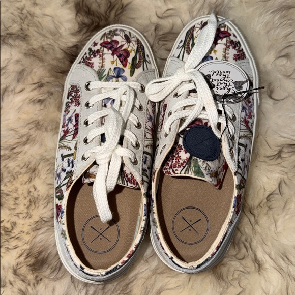 Inkkas new Monterey Lace Up floral boat sneaker 7 butterfly low top artist shoes - Picture 8 of 11